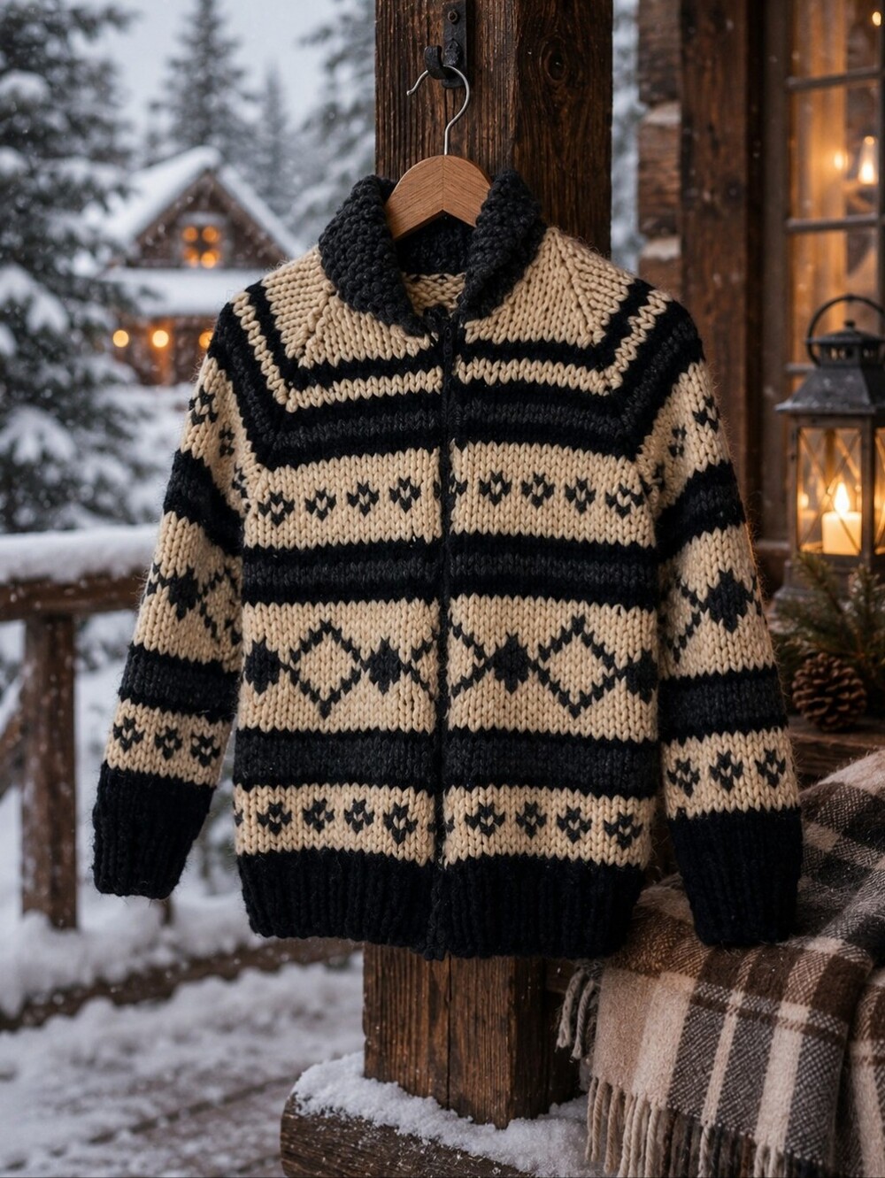 🍁 Handmade Youth Cowichan Knit Sweater Jacket 🍁